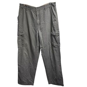 Route 66  Grey Flannel Lined Cargo Pants Straight‎ Leg Cotton Twill 38x29 #635